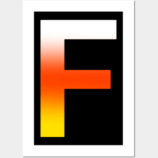 Fire Letter F Posters and Art